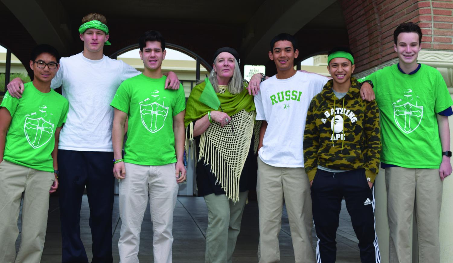 The House of Russi is represented by Brandan Lee ’21, Tarik Shami ’18, Hunter Harold ’18, Provincial Valerie O’Riordan, Brandon Vargas ’20, Zach Quanico ’19, and Antonio Maffei ’20. 