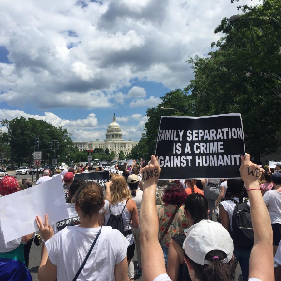Citizens gathered outside the Capitol Building this summer to
protest the Trump Administration’s immigration policies. 