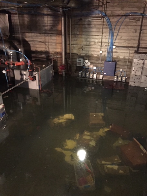 Three of the five boilers that distribute heat throughout the school
buildings were submerged in several feet of water, rendering them
incapacitated until at least the end of the month.