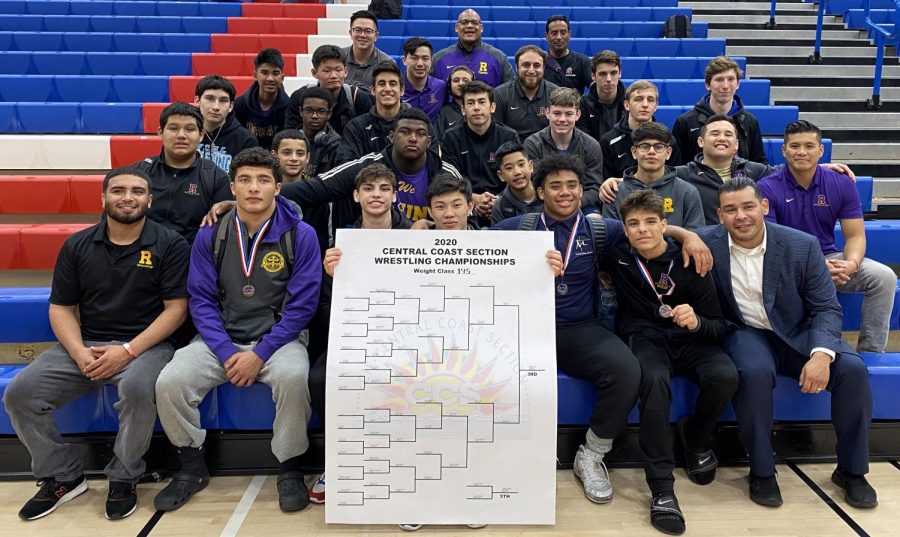 Riordan’s wrestling team  finished with a 6-0 record, winning the WCAL Championship.