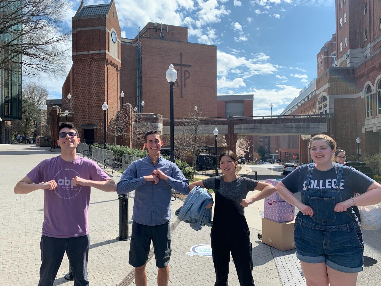 Roman Peregrino ‘18, cousin Brett, friends Ethan, Jaden, and Katie at Georgetown