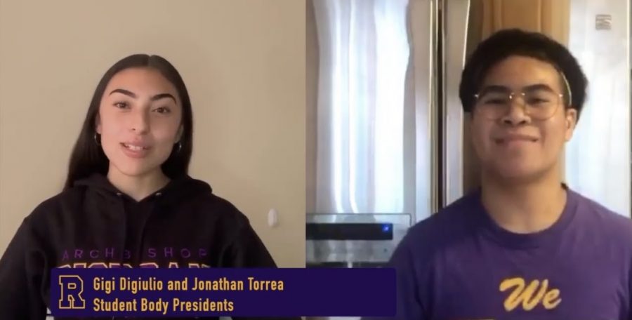 Gigi DiGiulio ’21 and JT Torrea ’21 are history makers as the School Co-Captains for the 2020-2021 school year. 