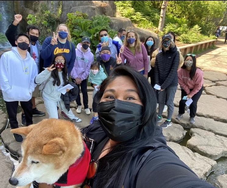 The moderators and members of the Riordan Wellness Club took a stroll through Golden Gate Park for an Awe Walk last month.