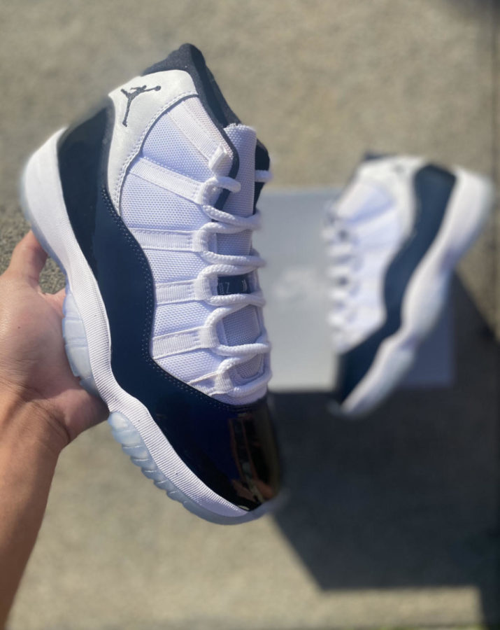 Ezekiel “Zeke” Natorilla ’24 refurbished these Jordan 11 Concords as part of his business to fix and resell shoes.