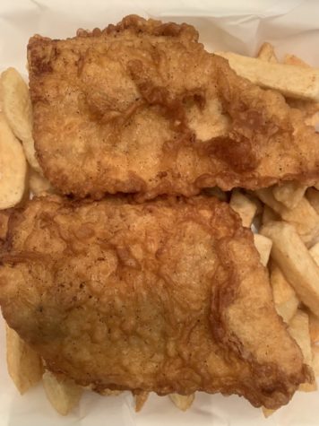 Camelot Fish & Chips serves up its famous seafood meal. 