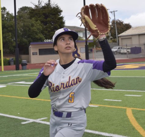 Chloe Leotta ’24 is the only girl on Riordan’s JV baseball team.