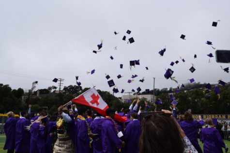 The Class of 2022 toss their graduation caps, concluding their time at Riordan.