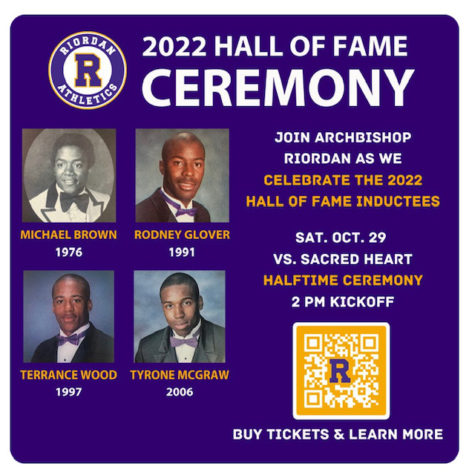 The football game on OCt. 29 will feature a special ceremony inducting four alumni into the Riordan Hall of Fame. 