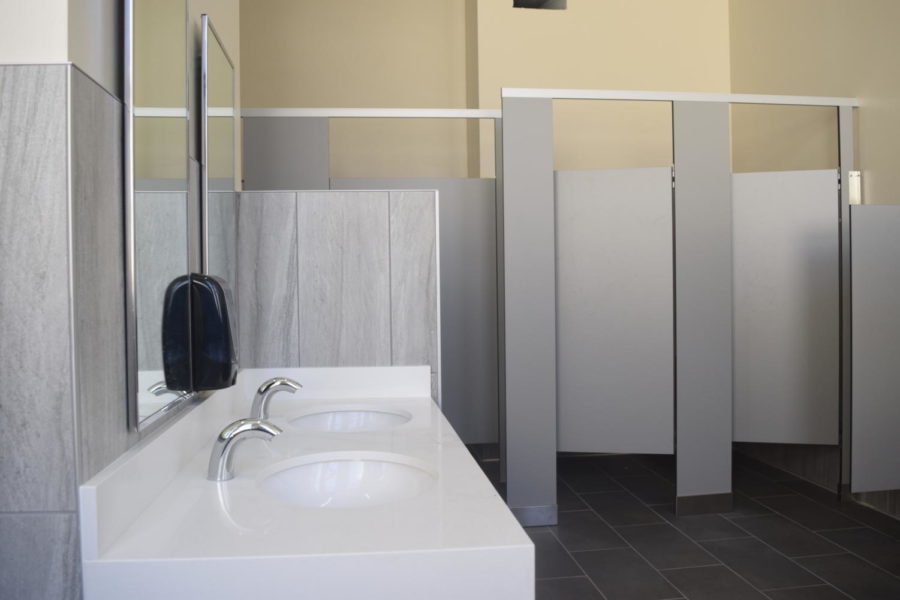 Riordan opened brand-new restrooms on both the first and second floors this past August after months of work remodeling them.