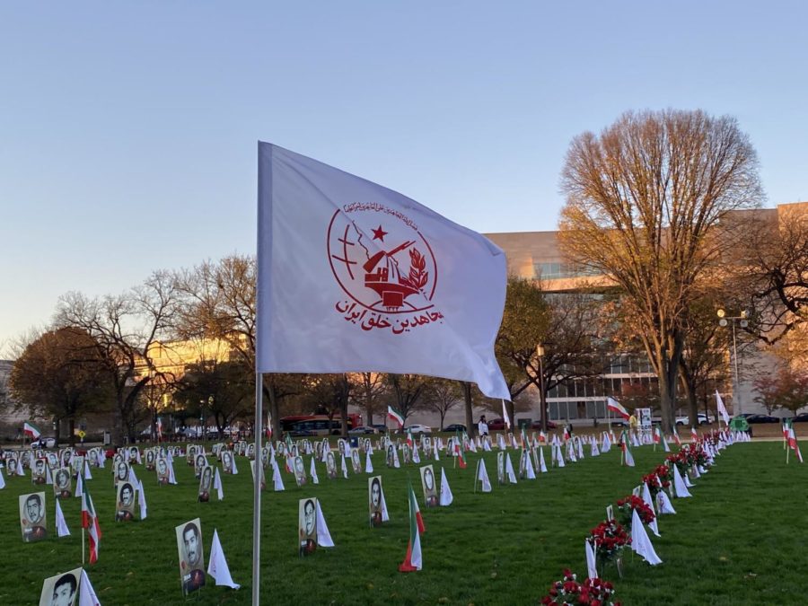 A memorial in Washington, D.C. honors Iranian protest victims.