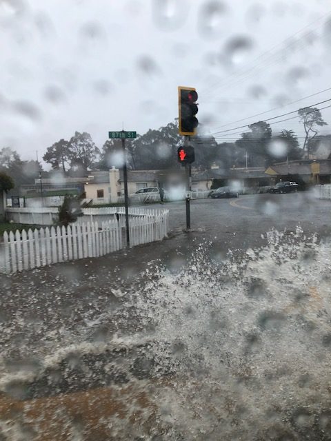 Scenes of flooding–like this one in Daly City-are replicated across many cities in the Bay Area due to the bomb cyclone that brought rain, wind, and thunder during the first days of 2023.