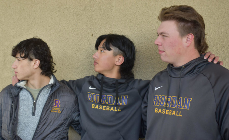 Edward Ramos ’23, Antonio Evangelista ’23, and Sebastian Elsner ’23 all sport a version of the mullet hairstyle,
which was popularized in 1980s, but has made a comeback in recent years for appearance and functionality.