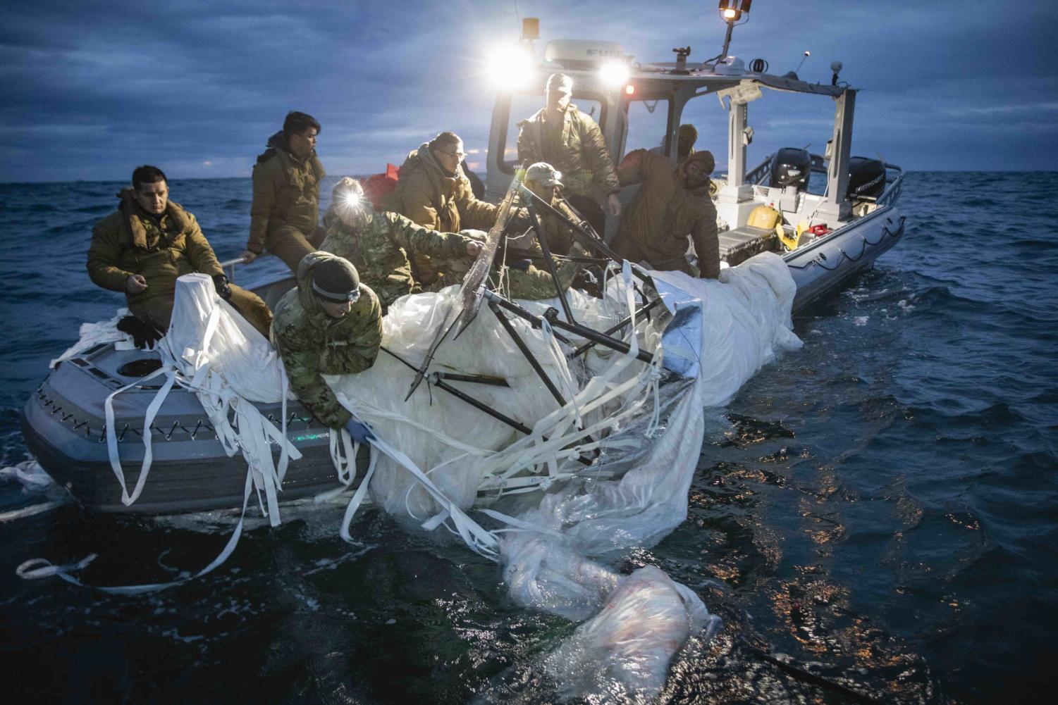 The US Navy & Coast Guard recovered wreckage from the balloon off the coast of South Carolina.