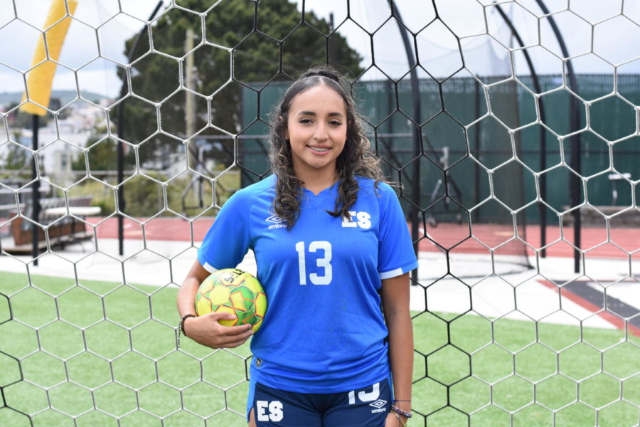 16 year old Alyssa Jurado 25 proudly dons El-Salvador U-18s uniform 