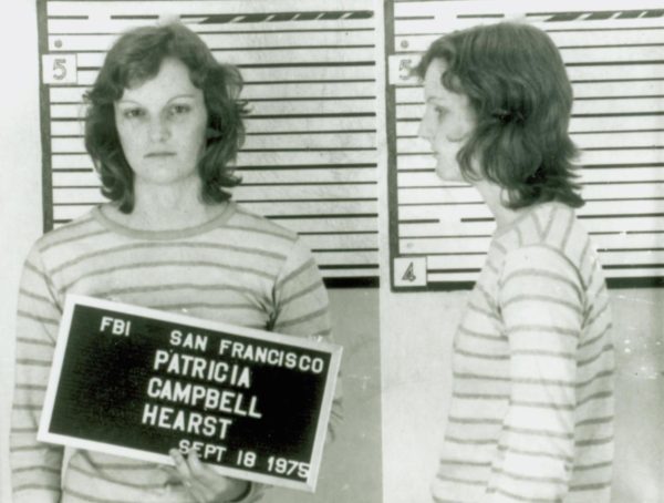 The FBI’s mugshot of Patty Hearst taken 1975, after she was captured following a manhunt.