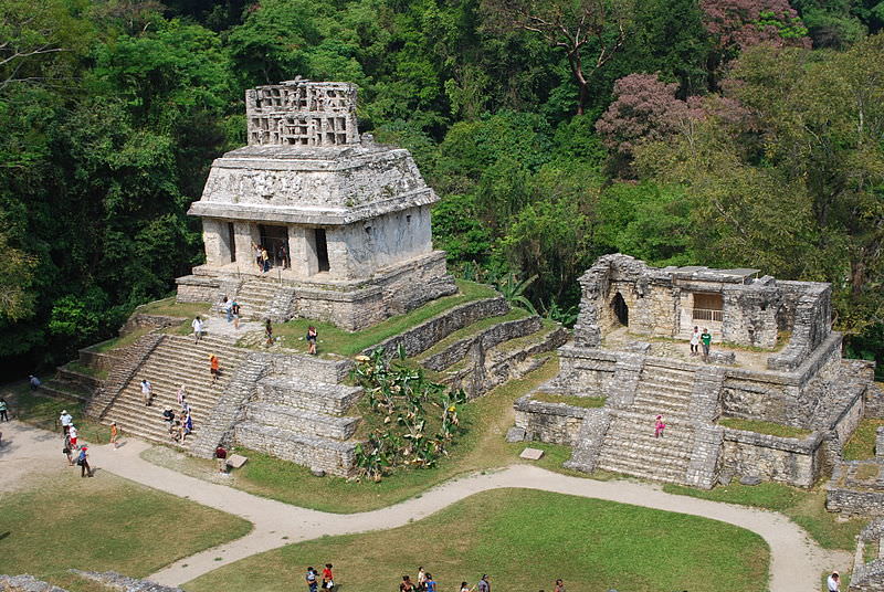 Tourists explore the ruins of Mayan architecture. The uncovered Amazon city is supposedly larger than Mayan societies.
