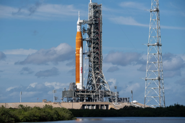 The Orion MPCV is the spacecraft that is utilized in NASA’s Artemis program,
pictured here at the Kennedy Space Center in Merritt Island, Florida.