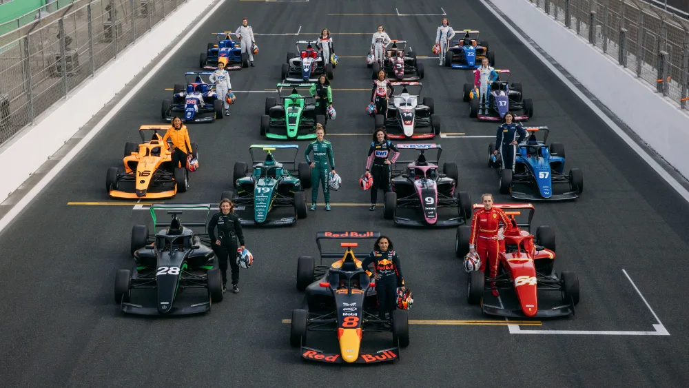 New F1 Academy female drivers prepare for their first competitive season.