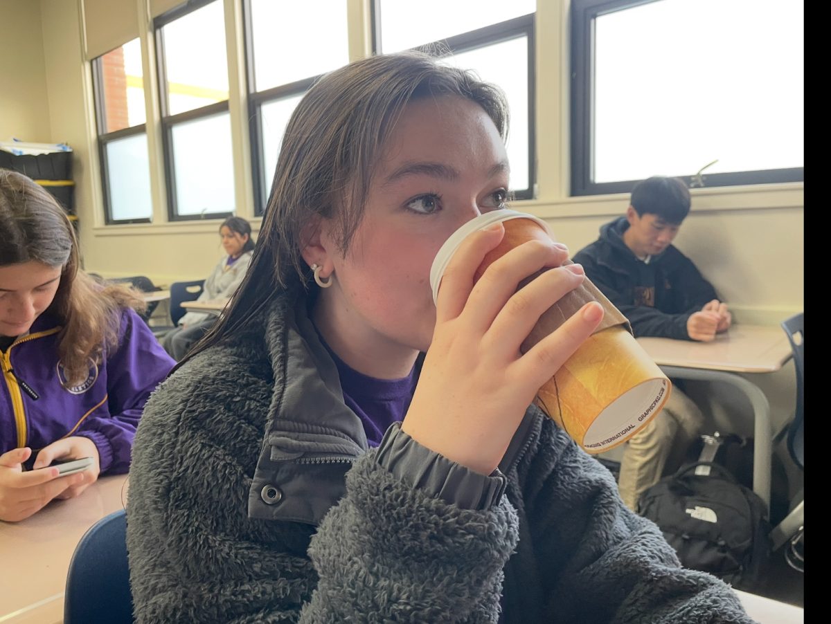 Lexie Neil ’25 enjoys a cup of coffee in the morning.

