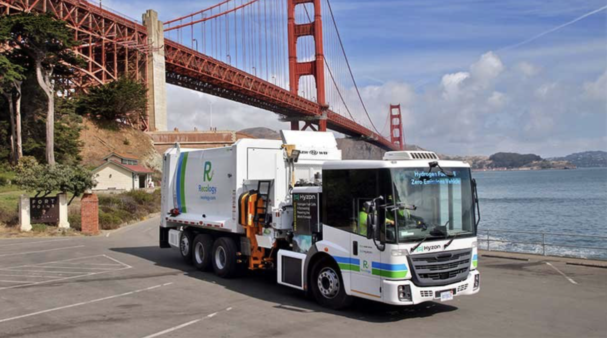 Recology has introduced hydrogen fuel cell-powered electric trucks.