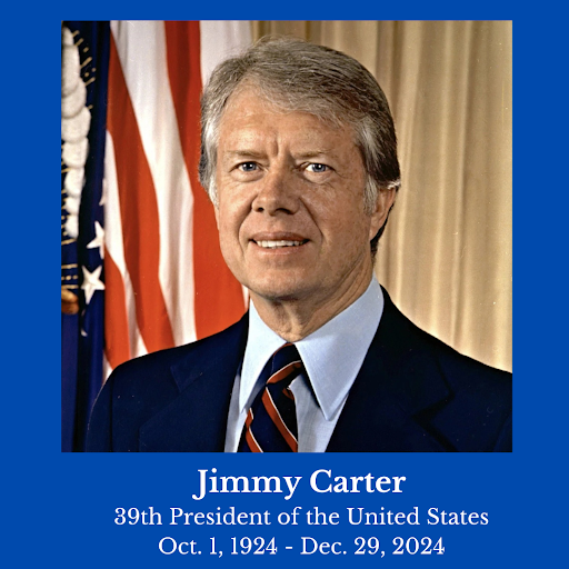 Jimmy Carter, the 39th President of the United States, died at the age of 100. He served from 1977 to 1981.
Graphic by Julian Serrano '24