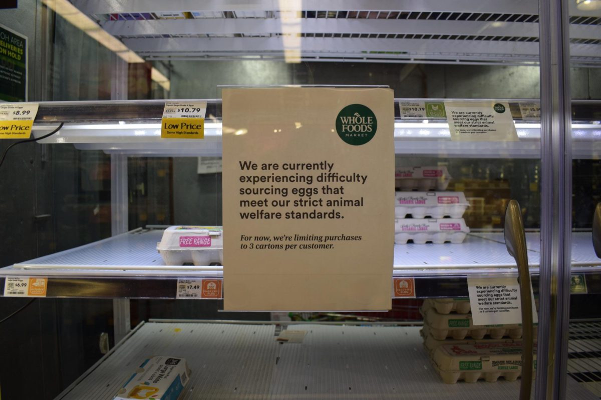 Whole Foods on Ocean Avenue limits the purchase of eggs to three cartons.
