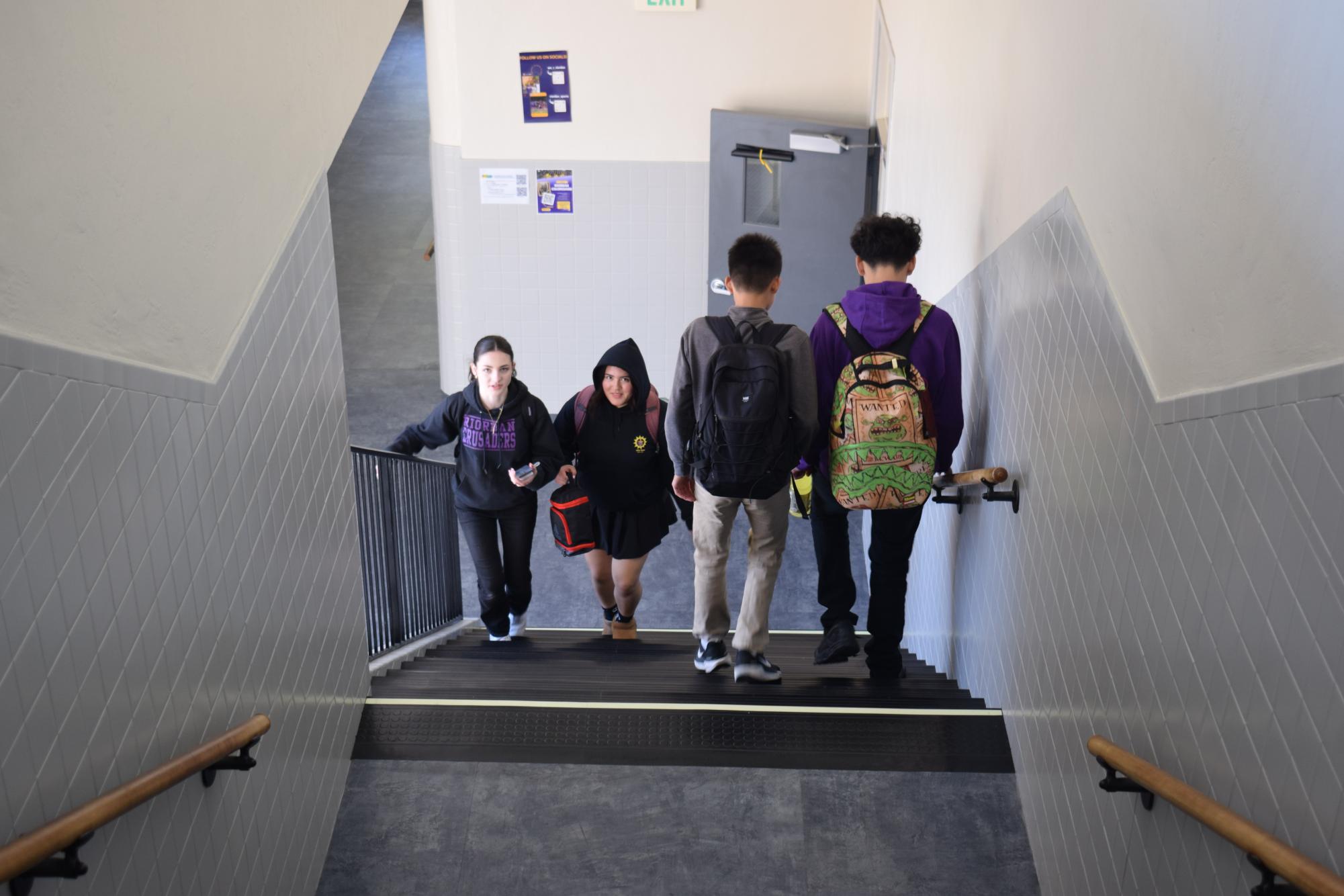 Over the summer, the floors, stairs, and walls were refurbished, including eliminating the yellow tile on the walls. 