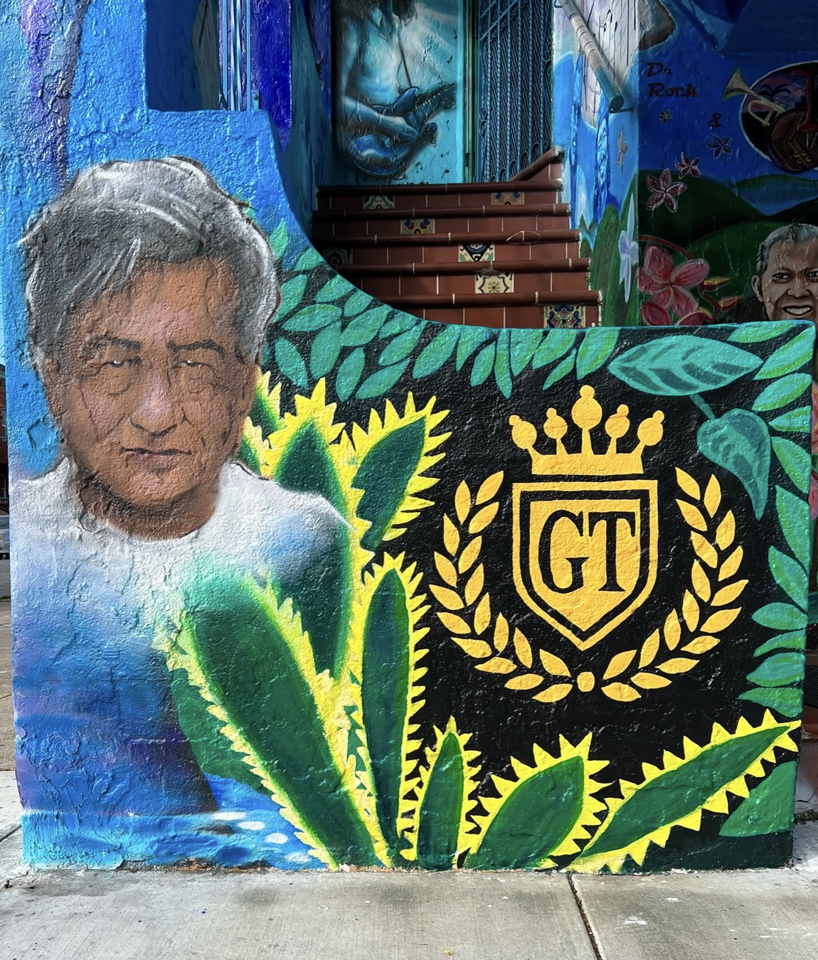 The mural of Cesar Chavez at The Latin Rock House on 25th and York
streets before it was painted over by the original artist Carlos Gonzalez.