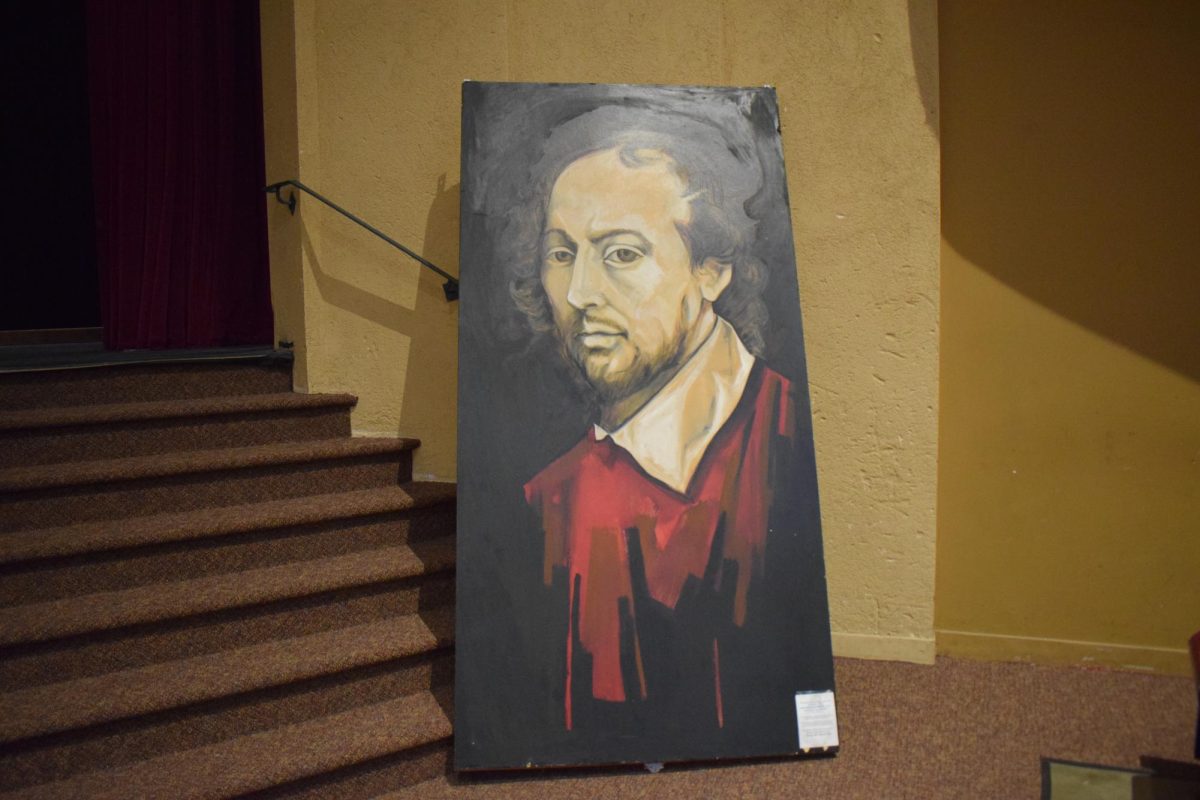 Portrait of William Shakespeare displayed in Riordan’s Lindland Theatre.